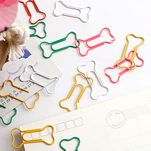 TOYANDONA 60 Stück Knochen Geformt Papier Clips mit Klaren Box Lustige Büroklammern Lesezeichen Planer Clips Büro Schule Liefert