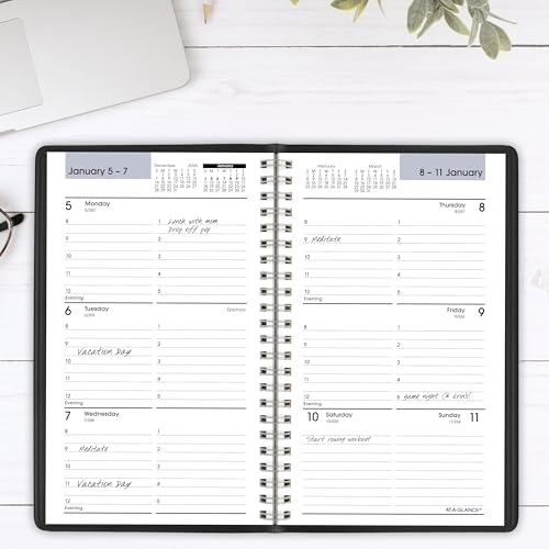Image of AT-A-GLANCE 2026 Appointment Book Planner, Weekly, 5 inch x 8 inch, Small, DayMinder, Black (G2000026)