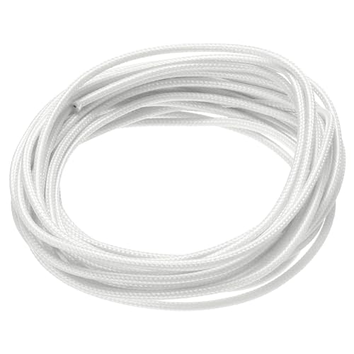 uxcell 5メートル/16.4ft 0.5mm2 柔軟シリコン 高温編組ワイヤーケーブル -60℃から300℃までの耐熱電線 産業用 ホワイト