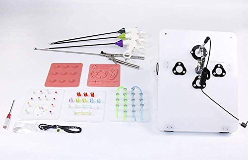 WLKQ Laparoscopic Trainer Simulator,with Training Box+HD Camera+Imstruments+Modules for Medical Teaching Equipment for Doctor Medical Students Nurse