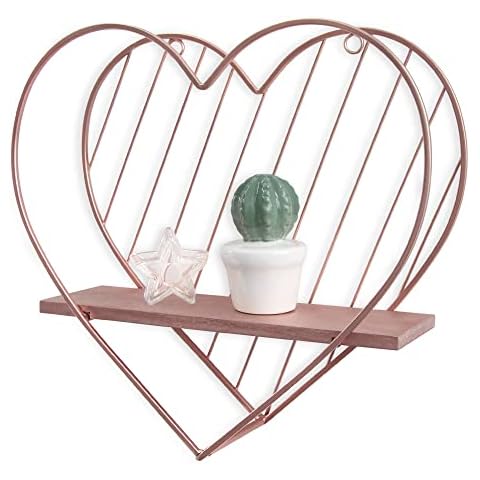 SUMGAR Estantes flotantes de oro rosa con forma de corazón Cover