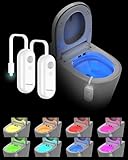 PZSUNLY Toilet Light Motion Sensor,IP65 Waterproof Night Lights,8 Colors LED Rechargeable Bathroom Decor Toilet Bowl Light 2 Pack