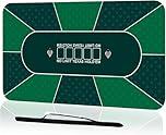 Comforight Poker Mat 10 Players, 180×90cm Texas Hold'em Poker Rubber Mat Poker Topper for Tables, Folding Portable Poker Table Top Layout w/Carrying Bag for Poker Games, Blackjack(Green)