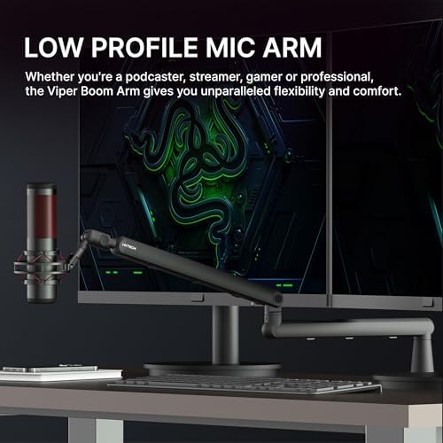 Bild 2 - IXTECH Mikrofon-Galgenarm, flaches Profil, 360° schwenkbarer Mikrofonarm verstellbarer Mikrofonarm mit abnehmbarer Aufstiegssäule und integriertem Kabelmanagement für Streaming und Aufnahme (VIPER)