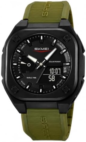SKMEI Men's Analog Digital Sports Watch, 50M Water (Army Green)