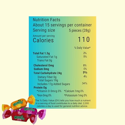 Mamba Fruit Chews Candy, 2 Lbs Party Size Assorted Candy miniatura 2