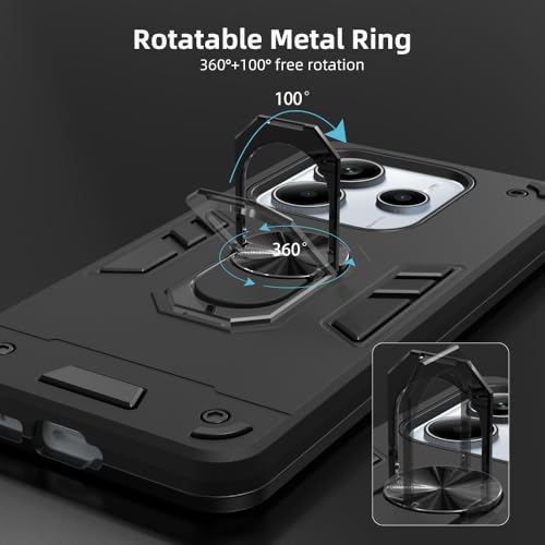 Image of NDCOM for Redmi Note 14 Back Cover | Premium Redmi Note 14 5G Back Cover | Protective Redmi Note 14 Cover | Ring Holder Case