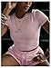 SOLY HUX Women's Summer Sweatsuits Short Sleeve Fitted Crop Top and Shorts 2 Piece Outfits Plain Pink X-Small