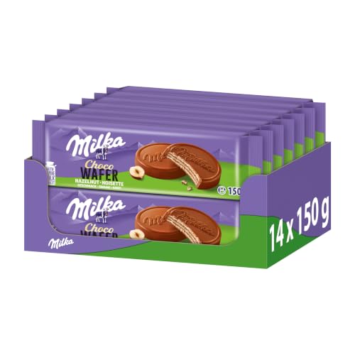 Milka Choco Wafer, Haselnuss-Waffeln, 150 g (14er-Pack)