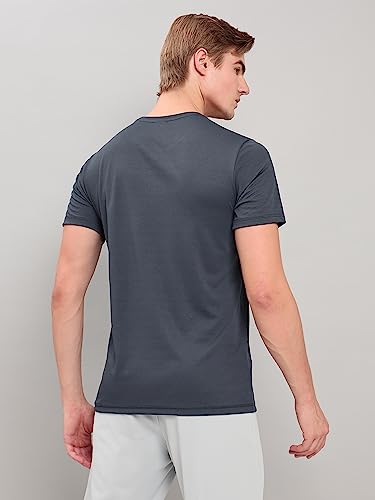 Image of TECHNOSPORT Men's Slim Fit Polyester Activewear Sports T-Shirt with Moisture-Wicking Comfort for Workout, Running & Gym