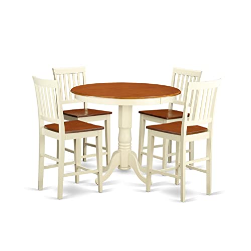 East West Furniture Jackson 5-Piece Wood Dining Table...