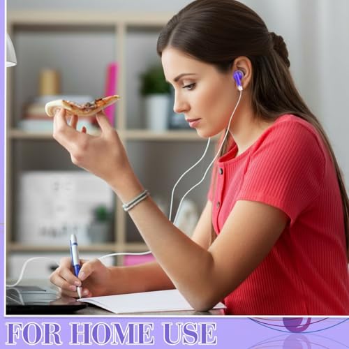Image of Konohan 100 Pcs Bulk Earbuds with Wire Basic Headphones in Ear for Libraries Laptop, No Microphone 3.5 mm Jack Earbuds Dot Headphones, Individually Bagged (Purple)