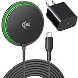 INIU Magnetic Wireless Charger, Qi2 Certified 15W Fast Wireless Charging Pad with Cooling Fan, for iPhone 16 15 14 13 12 Series, AirPods, and More (Adapter Included)