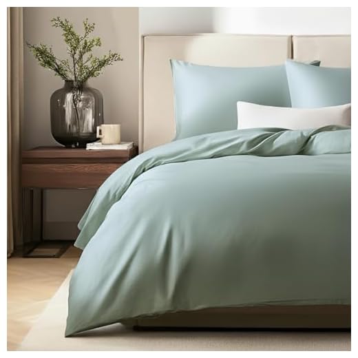 Bettwäsche 135x200 Salbeigrün Satin Baumwolle, Bettwäsche Mit Reißverschluss: Bettbezug 135x200 cm + Kissenbezug 80x80 cm, Oeko-Tex Zertifiziert, Aus0 Baumwolle, 400TC，anti Milben Bettwäsche