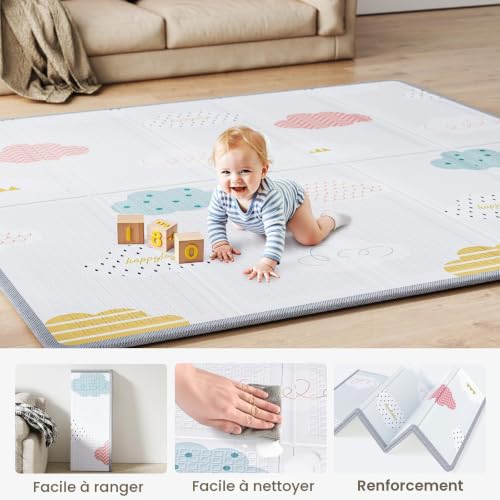 Julrrimg Parc Bebe avec Tapis 150x150 cm - Grand Parc Enfant XXL – vue 2
