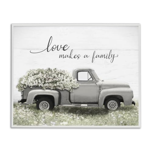'Love Makes Family Flower Blossom Filled Truck'| Framed Giclee Art