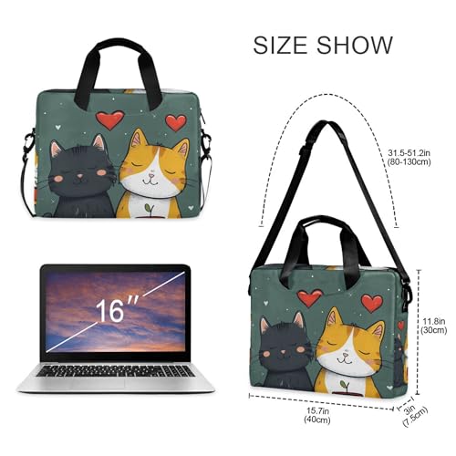 Maletín para portátil con diseño de gato, 13-15.6 pulgadas miniatura 4