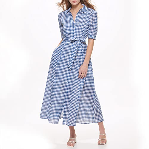 Image of Calvin Klein Womens Sportswear Everyday Cotton Sateen Fit and Flare (Standard and Plus Sizing)