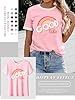 Dresswel Women Good Vibes T-Shirt Rainbow Graphic Print Tee Shirts Summer Tops(Light Pink,S) #3