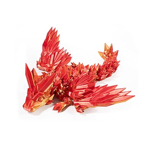 DBlosp 3D Printed Winged Dragon Decor, 5.5" Articulated Toy