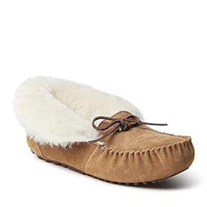 Dearfoams Women’s Fireside Brisbane Shearling Foldover Moccasin Slipper