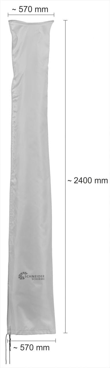 Fodera protettiva Schneider per ombrellone a braccio laterale, grigio argento, fino a 400 cm Ø & 300x300 cm