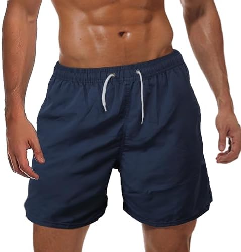 Men's Swim Trunks Quick Dry Swim Shorts,Mesh Layer Beach Swimming Board Shorts Casual Sports Lightweight Swimsuit with Mesh Pockets 5inch