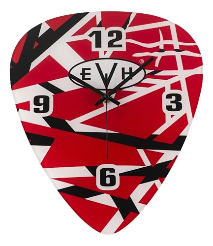 EVH Pick Shape Clock Red/White/Black Stripes