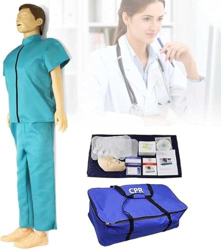 Simulador de Reanimación Cardiopulmonar, Kit de Maniquí de CPR de Cuerpo Completo, Modelo Médico de Capacitación en Primeros Auxilios, para Educación y Enseñanza de Pacientes - PVC Patient Care Maniki