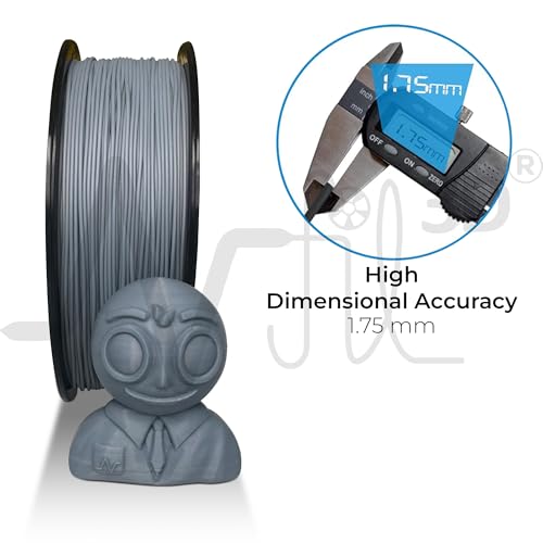 Image of NFIL3D 1KG Net Turbo Finish PLA+ Silver 3D Printer Filament | Filaments for 3D Printer| 1.75mm| Accuracy + /- 0.015mm | 1000g 3D Filament, 250g Spool, 350g Packaging Weight (Total Weight 1.6KG)