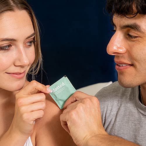 Hello Cake Dotted Condoms, Lubricated Natural Latex, Unique Dotted Texture – Condoms For Men - Natural Rubber Latex, Premium Silicone Lubricant, Chemical Free – 12 Count #TOP5