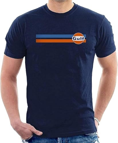 Gulf Steve McQueen T-Shirt Racing is Life Lee Mans Porche Manches Courtes(X-Large)