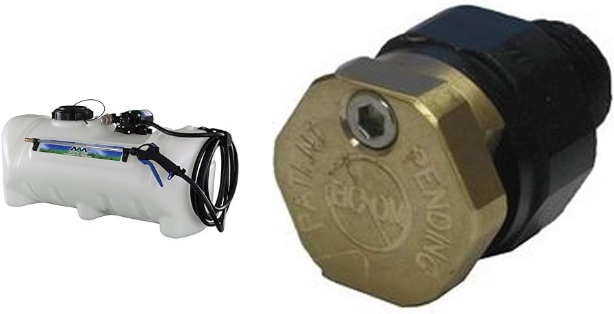 Master Manufacturing 25-Gallon Deluxe Spot Sprayer - 2.2GPM, 70PSI Max & Valley Industries BN2BP125FWX-CS Full Pattern 16 Foot Broadcast Spray Boomless Nozzle, 2 GPM, Brass