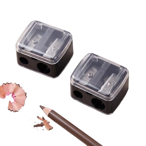 2 Stück Universal Makeup Sharpener Anspitzer dicke und dünne stifte, Make-up-Bleistiftspitzer, Universal Anspitzer für Augenbrauenstift, Eyeliners, Lippenkonturenstift Handlich für Unterwegs