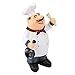 Chef Figurines Vintage Country Resin Figurine Home Restaurant Cafe Tabletop Decor Collectible Gifts(71110-04 Chef Holding Spoon)