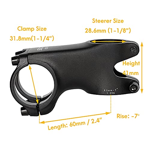 Satori ST-CON-60 Scorpion 31.8Mm Rise 7 Degree Stem For Road Bike Bicycle Mtb thumb #1