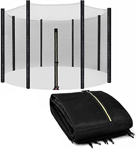 UV-beständiges 4,3 m Ersatz-Sicherheitsnetz für 427 cm rundes Trampolin, reißfest, kompatibel mit 8 Federn, graue Trampolin-Sicherheitsabdeckung