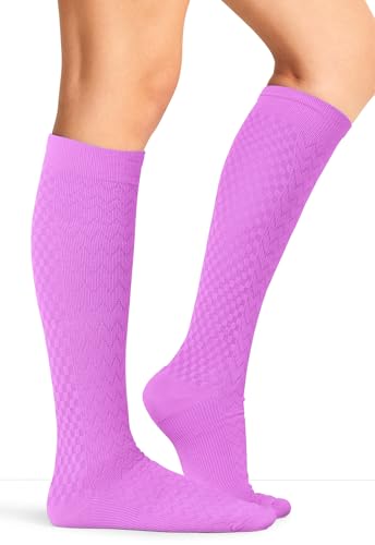 Image of Cherokee Women's Compression Socks, 10-15 mmHg, Knee High, 4-Pair Pack, Soft Fit, Regular & Wide Calf - TRUESUPPORT