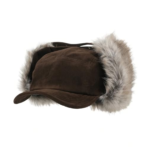 Casquette de baseball d'hiver contre le froid aux oreilles avec fausse fourrure pilote