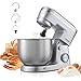 VEVOR Knetmaschine Küchenmaschine zum Backen, 1500 W Teigmaschine mit Edelstahlschüssel (5,7 L) & Knethaken & Rührbesen & Schneebesen, 10-Gang einstellbare kippbare Rührmaschine Standmixer
