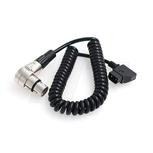Hangton D-Tap P-Tap Ad Angolo Retto Xlr 4 Pin Femmina Cavo Di Alimentazione A Spirale Per Blackmagic Ursa Mini Pro, Sony F5 F55 Camera, Monitor Arri