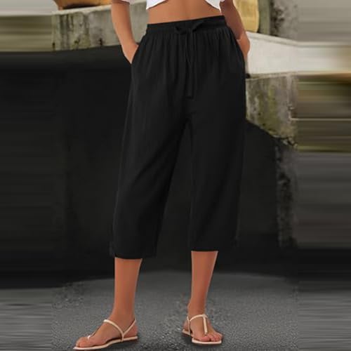 Pantalon femme en lin coton fluide de qualité supérieure coupe droite
