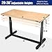 WORKPRO 48” Height Adjustable Work Table with Crank Handle and Casters, 48” x 24” Wooden Top Standing Desk Workbench, Heights from 29”-38”, 500 Lbs Load Capacity for Garage