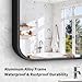 Koonmi Black Framed Bathroom Mirror - 36x55 Inch Shatterproof Tempered Glass Vanity Mirror for Bathroom Sink, Wall Mounted with Matte Aluminum Alloy Frame, No Distortion, Modern Decor