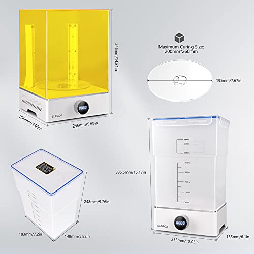 Elegoo Mercury X Bundle With Separate Washing Station And Curing Station For Large Resin 3D Prints, Compatible With Saturn, Mars Msla 3D Printers #TOP4