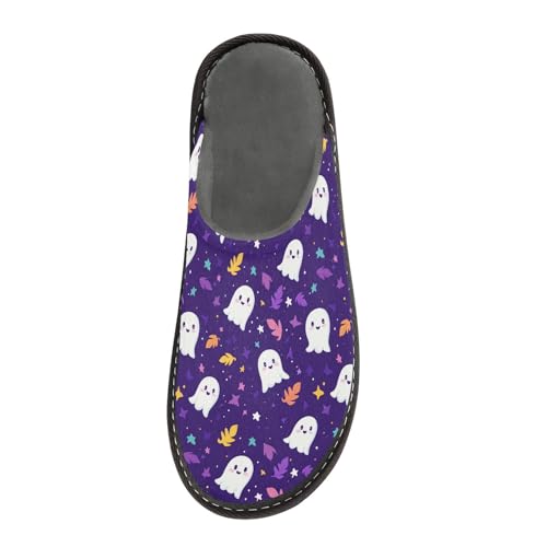 JUNZAN Cartoon Blue Halloween Memory Foam Slippers for Women Men House Slippers for Bedroom Indoor2