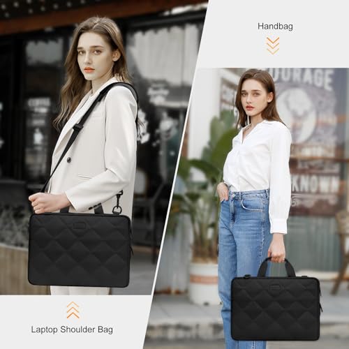 Image of MOSISO 360 Protective Laptop Bag, Shoulder Bag Double Layer Fluffy Padded Anti-theft Zipper