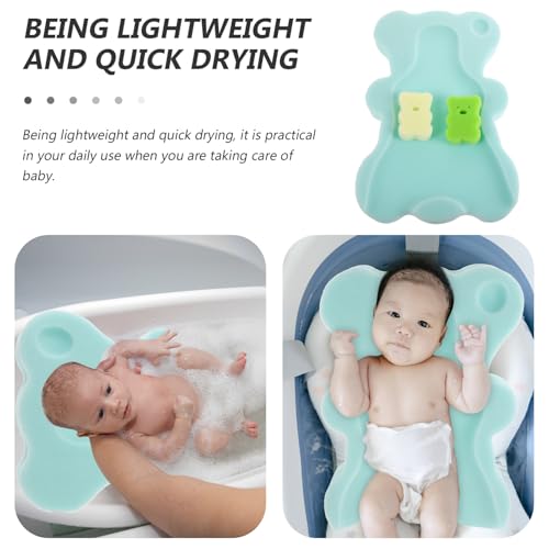Image of Totority Newborn Bath Seat Baby Bath Pad with Sponge Support Non Slip Baby Support for Tub and Sink Breathable Machine Washable Infant Sponge Mat 19.68 X 11.81 X 1.57 in