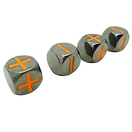 Black Lava - Fate Dice by Norse Foundry 4 Pack of Metal Dice by Norse Foundry