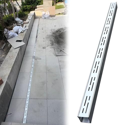 2-Inch Linear Drainage Trench System - 2-Pack Water Drain Channel for Patio, Backyard & Commercial Use - Removable Driveway Drainage Solution (50mm)